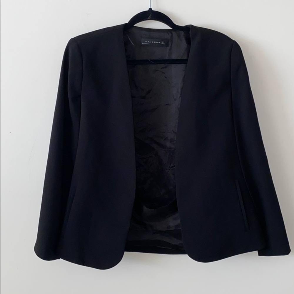 Zara black cape blazer